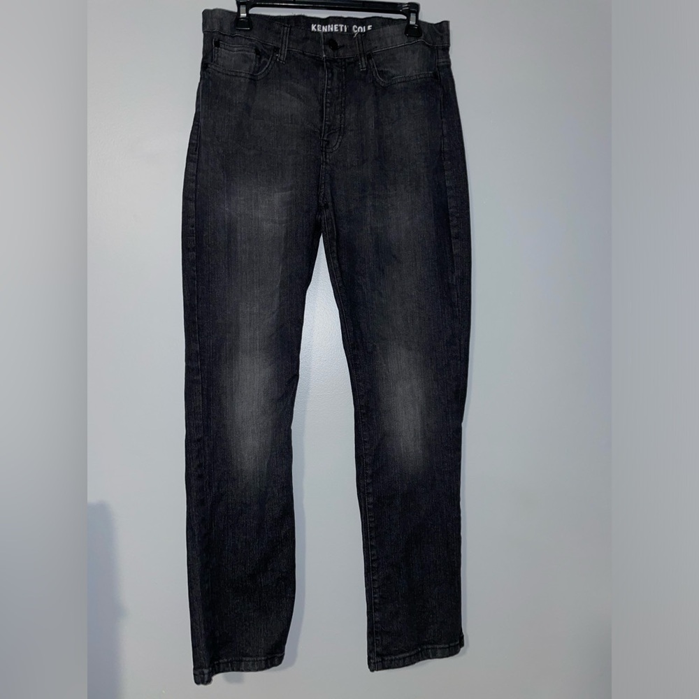 🏴Kenneth Cole Dark Black Gray Men's Straight Jeans